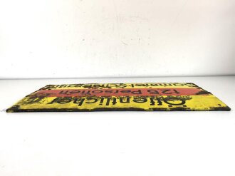 Luftschutz Emailleschild " Öffentlicher Sammel Schutzraum 125 Personen" Maße 39 x 80cm, ungereinigtes Stück