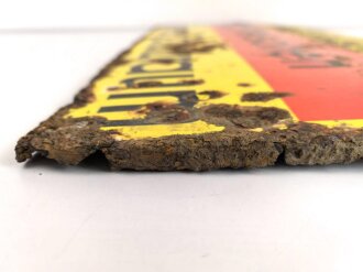 Luftschutz Emailleschild " Öffentlicher Sammel Schutzraum 125 Personen" Maße 39 x 80cm, ungereinigtes Stück
