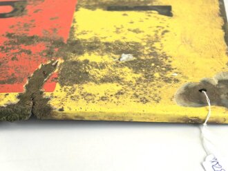 Luftschutz Emailleschild " Öffentlicher Sammel Schutzraum 125 Personen" Maße 39 x 80cm, ungereinigtes Stück