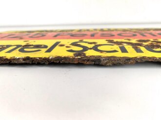 Luftschutz Emailleschild " Öffentlicher Sammel Schutzraum 125 Personen" Maße 39 x 80cm, ungereinigtes Stück