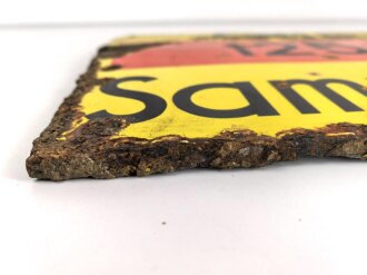 Luftschutz Emailleschild " Öffentlicher Sammel Schutzraum 125 Personen" Maße 39 x 80cm, ungereinigtes Stück