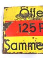 Luftschutz Emailleschild " Öffentlicher Sammel Schutzraum 125 Personen" Maße 39 x 80cm, ungereinigtes Stück