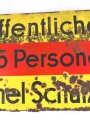 Luftschutz Emailleschild " Öffentlicher Sammel Schutzraum 125 Personen" Maße 39 x 80cm, ungereinigtes Stück