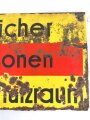 Luftschutz Emailleschild " Öffentlicher Sammel Schutzraum 125 Personen" Maße 39 x 80cm, ungereinigtes Stück