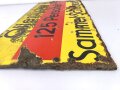 Luftschutz Emailleschild " Öffentlicher Sammel Schutzraum 125 Personen" Maße 39 x 80cm, ungereinigtes Stück