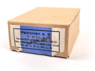 Pappverpackung Wehrmacht für " 15 Patronen s.S....