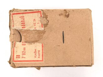 Pappverpackung Wehrmacht für " 15 Patronen7,92 für VZ24" aus Tschechischen Armeebeständen. Untersucht und ausgegeben 1941