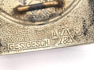 Freiwilliger Arbeitsdienst FAD Koppelschloss Nickel, Hersteller Assmann