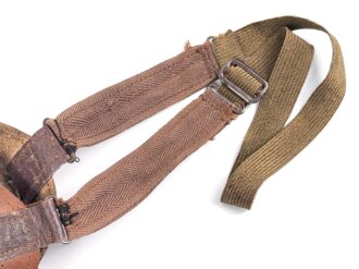 Allgemeine Schutzbrille Wehrmacht. Braunes Leder, getragenes Stück