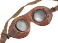 Allgemeine Schutzbrille Wehrmacht. Braunes Leder, getragenes Stück