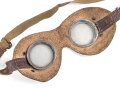 Allgemeine Schutzbrille Wehrmacht. Braunes Leder, getragenes Stück