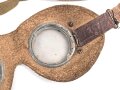 Allgemeine Schutzbrille Wehrmacht. Braunes Leder, getragenes Stück