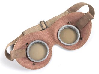 Allgemeine Schutzbrille Wehrmacht. Braunes Kunstleder, getragenes Stück
