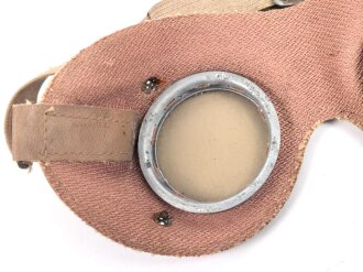 Allgemeine Schutzbrille Wehrmacht. Braunes Kunstleder, getragenes Stück