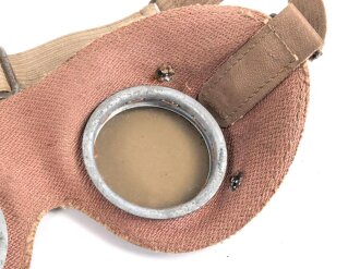 Allgemeine Schutzbrille Wehrmacht. Braunes Kunstleder, getragenes Stück