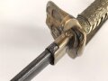 Kaiserliche Marine, Säbel für Offiziere. Doppelseitig geätzte Klinge grob gereinigt, Griffstück in sich wackelig