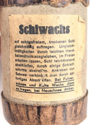 "Schiwachs" ungeöffnete Pappverpackung, Höhe 88mm