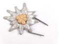 Gebirgsjäger , Traditionsedelweiss für die Schirmmütze ( gehört zwischen Kokarde und Adler) Splint lose beiliegend