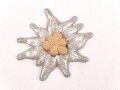 Gebirgsjäger , Traditionsedelweiss für die Schirmmütze ( gehört zwischen Kokarde und Adler) Splint lose beiliegend