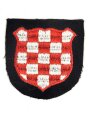 Waffen SS,  Ärmelschild der Kroatischen Freiwilligen der  Division Handschar, ungetragenes Stück