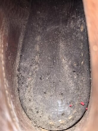 Paar Bergschuhe für Gebirgstruppen der Wehrmacht. Ungereinigtes Paar, Sohlenlänge 35,5cm