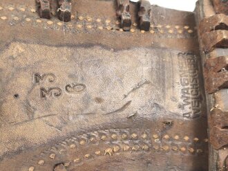 Paar Bergschuhe für Gebirgstruppen der Wehrmacht. Ungereinigtes Paar, Sohlenlänge 35,5cm
