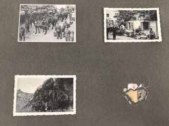 Fotoalbum eines Angehörigen der Gebirgstruppe der Wehrmacht. Insgesamt etwa 110 Fotos, jede Seite fotografiert..