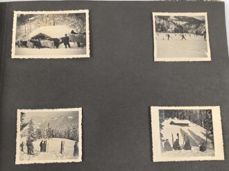 Fotoalbum eines Angehörigen der Gebirgstruppe der Wehrmacht. Insgesamt etwa 110 Fotos, jede Seite fotografiert..