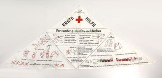 Deutschland nach 1945, RDK Dreiecktuch mit Erste Hilfe Anweisungen