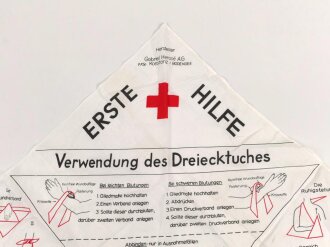 Deutschland nach 1945, DRK Dreiecktuch mit Erste Hilfe Anweisungen