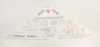 Deutschland nach 1945, DRK Dreiecktuch mit Erste Hilfe Anweisungen