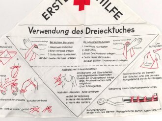 Deutschland nach 1945, RDK Dreiecktuch mit Erste Hilfe Anweisungen