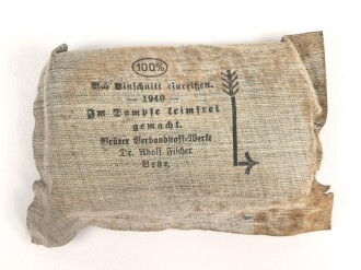 Verbandpäckchen Wehrmacht für den Verbandkasten. Großes Modell datiert 1940