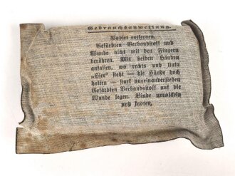 Verbandpäckchen Wehrmacht für den Verbandkasten. Großes Modell datiert 1940