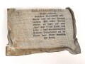 Verbandpäckchen Wehrmacht für den Verbandkasten. Großes Modell datiert 1940