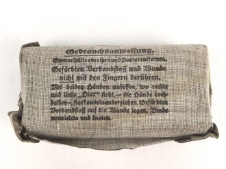 Verbandpäckchen Wehrmacht für den Verbandkasten. Großes Modell datiert 1941