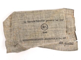 Verbandpäckchen Wehrmacht für den Verbandkasten. Großes Modell datiert 1941