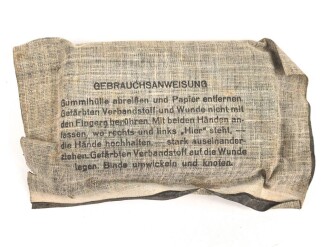 Verbandpäckchen Wehrmacht für den Verbandkasten. Großes Modell datiert 1941