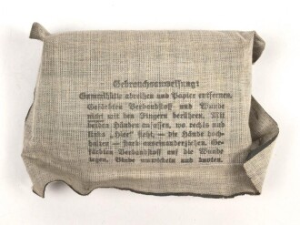 Verbandpäckchen Wehrmacht für den Verbandkasten. Großes Modell datiert 1942
