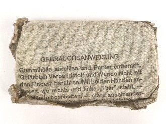Verbandpäckchen Wehrmacht für den Verbandkasten. Großes Modell datiert 1943
