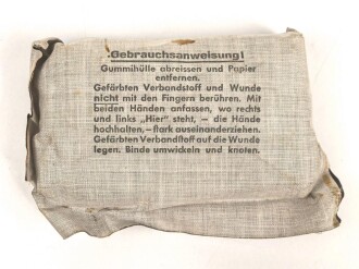 Verbandpäckchen Wehrmacht für den Verbandkasten. Großes Modell datiert 1943