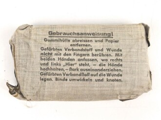 Verbandpäckchen Wehrmacht für den Verbandkasten. Großes Modell datiert 1943
