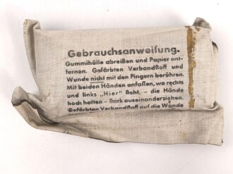 Verbandpäckchen Wehrmacht für den Verbandkasten. Großes Modell datiert 1945
