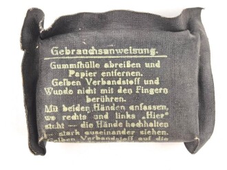 Verbandpäckchen Wehrmacht für den Verbandkasten. Kleines Modell datiert 1939