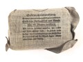 Verbandpäckchen Wehrmacht für den Verbandkasten. Kleines Modell datiert 1940