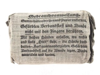 Verbandpäckchen Wehrmacht für den Verbandkasten. Kleines Modell datiert 1941