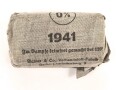 Verbandpäckchen Wehrmacht für den Verbandkasten. Kleines Modell datiert 1941
