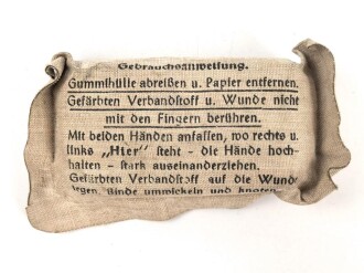 Verbandpäckchen Wehrmacht für den Verbandkasten. Kleines Modell datiert 1943