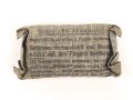 Verbandpäckchen Wehrmacht für den Verbandkasten. Kleines Modell datiert 1944