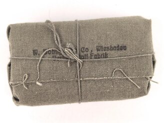 Verbandpäckchen Wehrmacht für den Verbandkasten und die Verbandspäckchentasche der Feldbluse. Kleines Modell datiert 1939